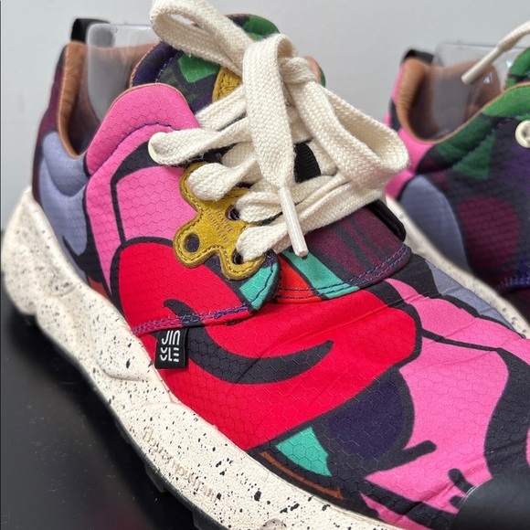 Flower Mountain Jin Lee Pampas Chance Sneakers lace up Pink Red Canvas US7.5 - Picture 7 of 14